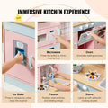 Kids Kitchen Playset 24pc Cooking Toy Pink Pretend Play Accessories