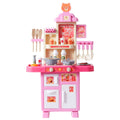Kids Kitchen Playset 48 Piece Accessories Pretend Cooking Pink