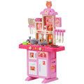 Kids Kitchen Playset 48 Piece Accessories Pretend Cooking Pink