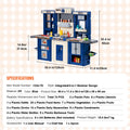 Kitchen Playset Kids Pretend Cooking Play Toy 74 Piece Accessories Blue