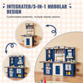 Kids Kitchen Playset 74pc Pretend Cooking Play Accessories Blue