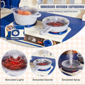 Kids Kitchen Playset 74pc Pretend Cooking Play Accessories Blue