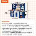 Kids Kitchen Playset 74pc Pretend Cooking Play Accessories Blue