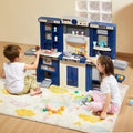 Kids Kitchen Playset 74pc Pretend Cooking Play Accessories Blue