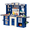 Kids Kitchen Playset 74pc Pretend Cooking Play Accessories Blue