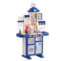 Kids Kitchen Playset 48pc Pretend Cooking Accessories Blue