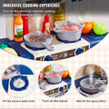 Kids Kitchen Playset 48pc Pretend Cooking Accessories Blue