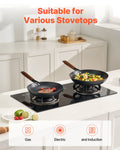 Cast Iron Skillet 3-Piece Set 205/265/310mm Nonstick Wood Handle