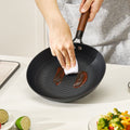 Cast Iron Skillet 3-Piece Set 205/265/310mm Nonstick Wood Handle