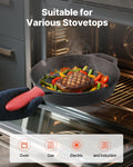 4 Pcs Cast Iron Skillet Set 155-305mm Pre-Seasoned Induction Black