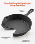 Cast Iron Skillet 3 Pcs Set 160/220/265mm Pre-Seasoned Induction