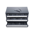 Drill Bit Dispenser Cabinet, Three-Drawer Drill Bit Organizer Cabinet for 1mm to 13mm, Steel Drill Dispenser Organizer Cabinet with Labels, Stackable Drill Dispenser for Drill Bit Storage