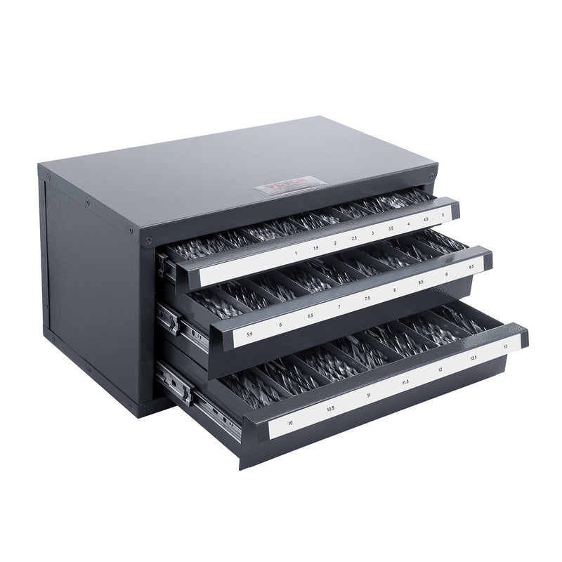 Drill Bit Organiser Cabinet 3 Drawer 1-13mm Steel Stackable
