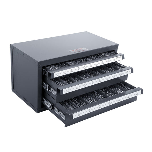 Drill Bit Dispenser Cabinet 3 Drawer Steel Organiser A-Z Labels