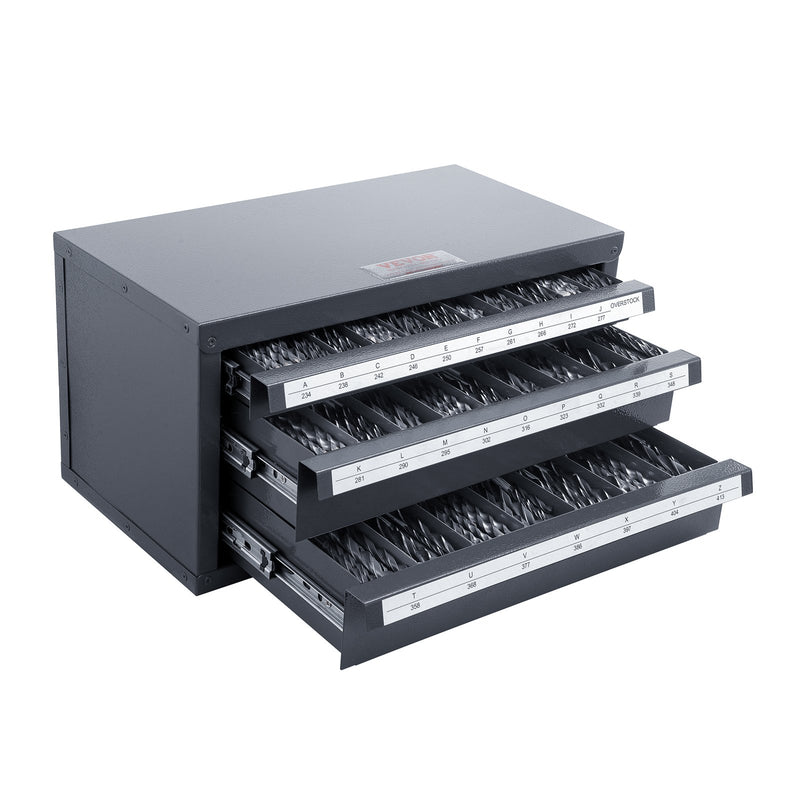 Drill Bit Dispenser Cabinet 3 Drawer Steel Organiser A-Z Labels