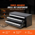 Drill Bit Dispenser Cabinet, Three-Drawer Drill Bit Organizer Cabinet for 1/16