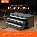 Drill Bit Dispenser Cabinet 3-Drawer Steel Organiser 1/16
