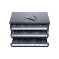 Drill Bit Dispenser Cabinet 3-Drawer Steel Organiser 1/16