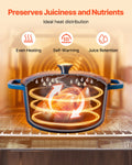 Enameled Cast Iron Dutch Oven 5.7L Blue Induction Oven Safe 260°C