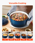 Enameled Cast Iron Dutch Oven 5.7L Blue Induction Oven Safe 260°C