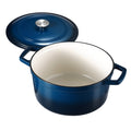 Enameled Cast Iron Dutch Oven 5.7L Blue Induction Oven Safe 260°C
