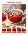 Enameled Cast Iron Dutch Oven 5.7L Red Induction Oven Safe 260°C
