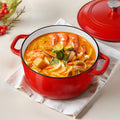 Enameled Cast Iron Dutch Oven 5.7L Red Induction Oven Safe 260°C