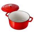 Enameled Cast Iron Dutch Oven 5.7L Red Induction Oven Safe 260°C