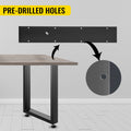 Metal Table Legs Frame 600x720mm Black Dining Desk