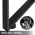 Steel Table Legs 800x720mm Black Metal Dining Office Desk Set 2