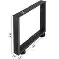 Steel Table Legs 800x720mm Black Metal Dining Office Desk Set 2