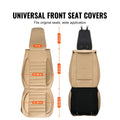 Seat Covers, Universal Car Seat Covers Front Seats, 2pcs Faux Leather Seat Cover, Semi-enclosed Design, Detachable Headrest and Airbag Compatible, for Most Cars SUVs and Trucks Beige