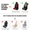 Seat Covers, Universal Car Seat Covers Front Seats, 2pcs Faux Leather Seat Cover, Semi-enclosed Design, Detachable Headrest and Airbag Compatible, for Most Cars SUVs and Trucks Beige