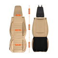 Seat Covers, Universal Car Seat Covers Front Seats, 2pcs Faux Leather Seat Cover, Semi-enclosed Design, Detachable Headrest and Airbag Compatible, for Most Cars SUVs and Trucks Beige