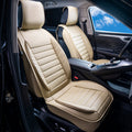 Seat Covers Universal Car Front 2pcs Faux Leather Beige Airbag Compatible