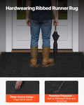 Front Door Mat 1829x1219mm Grey Striped PVC Backing Indoor Outdoor