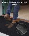 Front Door Mat 1829x1219mm Grey Striped PVC Backing Indoor Outdoor