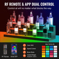 LED Lighted Liquor Bottle Display, 3 Tiers 40 Inch Commercial Illuminated Home Bar Shelf, 3 Steps Whiskey Rack Stand, Acrylic Drink Shelves with RF Remote & App Control, and Multicolor lighting