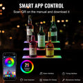 LED Lighted Liquor Bottle Display Bar Shelf RF & App Control 406mm 3-Step