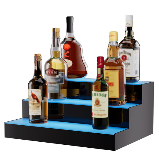 LED Lighted Liquor Bottle Display Bar Shelf RF & App Control 406mm 3-Step