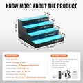 LED Liquor Bottle Display Shelf 4-Step 406mm RF App Control