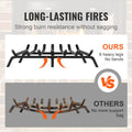 Fireplace Log Grate 762mm Heavy Duty Steel 6 Legs Indoor Outdoor