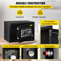 Safe Box 0.8 Cu Ft Fingerprint Digital Keypad 2 Keys Steel