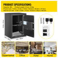 Safe Box, 2.1 CU.FT Fingerprint Safe Box for Money w/ 2 Keys & Digital Keypad, Q235 Steel Safe Box for Storing Cash, Jewelry, Pistols, Documents, Watches in Home & Office & Hotel