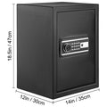 Safe Box, 2.1 CU.FT Fingerprint Safe Box for Money w/ 2 Keys & Digital Keypad, Q235 Steel Safe Box for Storing Cash, Jewelry, Pistols, Documents, Watches in Home & Office & Hotel