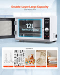 Nail Tool Ultrasonic Cleaner 12L Tempered Glass Timer 185nm UV