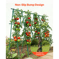 Garden Stakes, 25 Pack, 1800 mm, Plastic Coated Metal Tomato Stakes, Garden Sticks for Plants Support, with Pointed End and Non-Slip Bumps for Growing Climbing Plants, Outdoor Vegetables