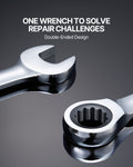 16 Piece Ratcheting Wrench Set Metric 8-24mm Cr-V Steel