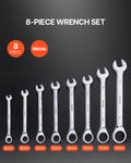 Combination Wrench Set 8-Piece Metric 8-19mm Organiser