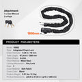 Bike Chain Lock, 3.94 Ft Combination Bicycle Chain Lock with 3 Keys, Heavy Duty Anti-Theft High Security Bike Locks, Perfect for Bike, Motorcycle, Scooter, Bicycle, Door, Fence or Gate, 10mm